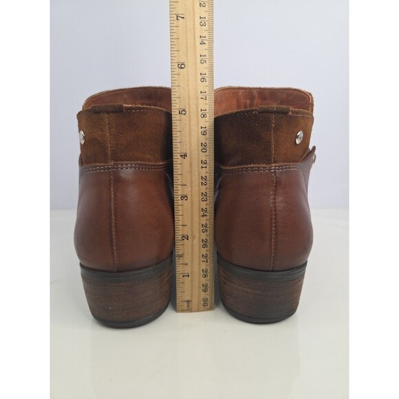 Pikolinos Cognac Leather Western Style Ankle Boots Daroca Sz 38 Comfy Soft - Picture 7 of 15